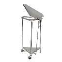 Lidded Stainless Steel Triangle Hamper3.webp