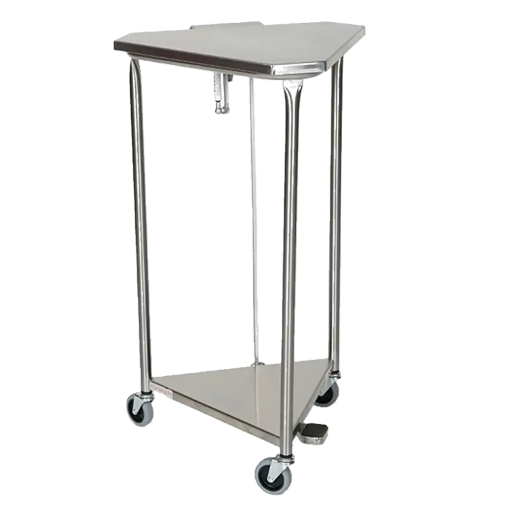 Lidded Stainless Steel Triangle Hamper