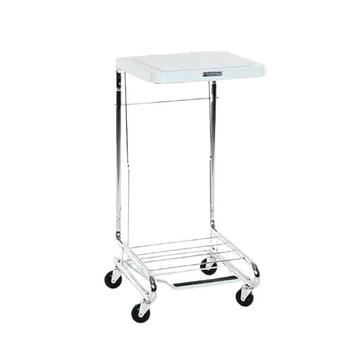 Square Chrome Linen Hamper 