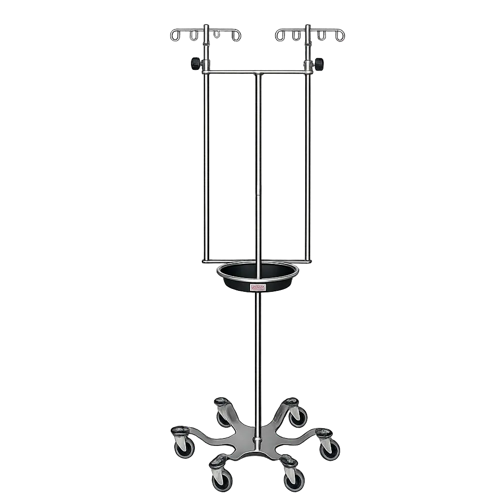 Double IV Pole with steering wheel and tray