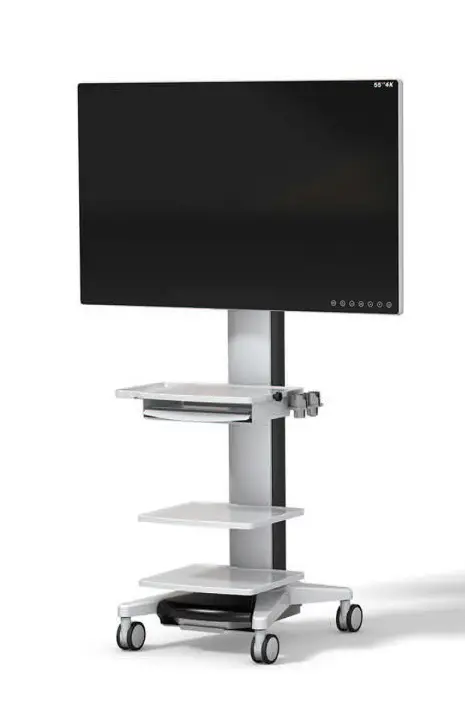 Mobile Monitor Cart with Floating Shelves