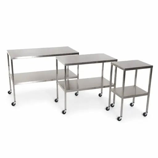 Steel Instrument Tables With Shelf