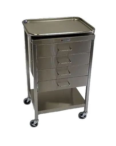 Stainless Steel Anesthesia Cart with Removable Tray