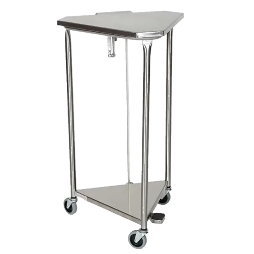 Lidded Stainless Steel Triangle Hamper