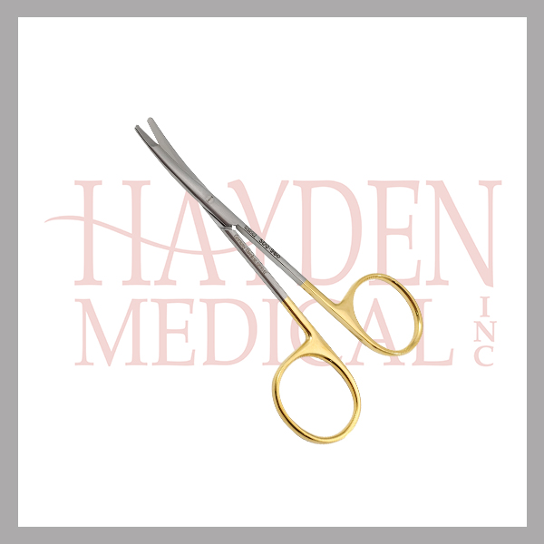 500-960-Hayden-Blepharoplasty-Scissors-4-12-11.5cm-tungsten-carbide-curved-flat-tipped-serrated-blade