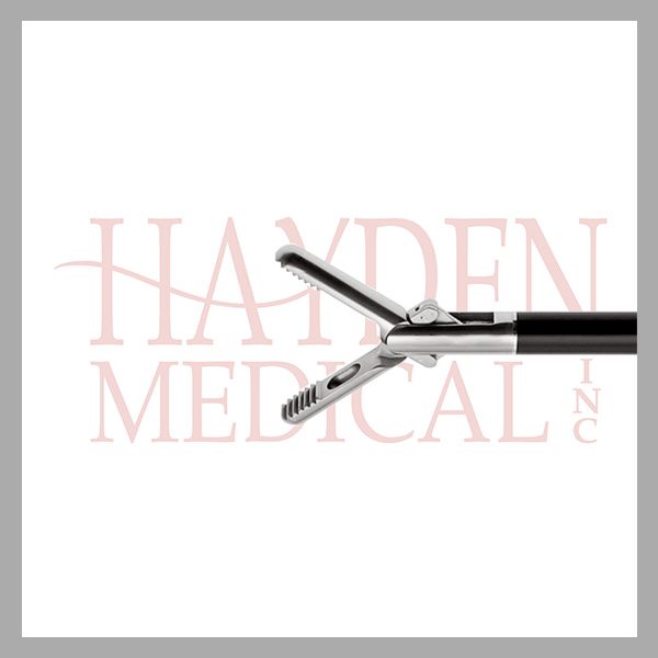 HE13-1310 Laparoscopic Grasper with Spoon 5mm D/A round serrated tip 16mm long jaws with cup
