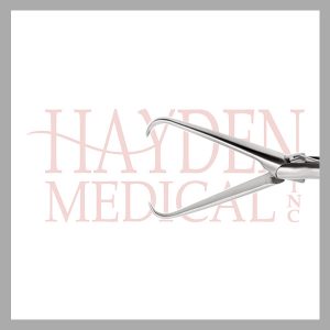HE13-1536 Laparoscopic Tenaculum Forceps 10mm, D/A 30mm long jaws with 1x1 sharp teeth