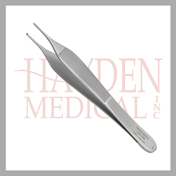 120-134 Adson Tissue Forceps 4-34 (11.9cm), 1x2 teeth, standard 1.4mm tip