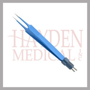 218-004 Jeweler Bipolar Forceps 4-14 (10.8cm), 0.25mm straight tips, Insulated, Stainless Steel Tip, 2 Pin Plug