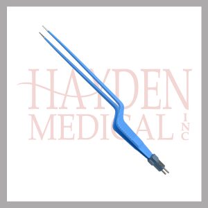 218-055 Cushing Bayonet Bipolar Forceps 7-34 (20cm), 1mm wide stainless steel tips, insulated