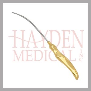 405-310 Shaper Nerve Dissector, slightly curved, Mini-Langenbeck Tip, with gold Ergo handle, 9-12 (24cm)