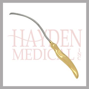 405-313 Shaper Midface Fascia Dissector, S-shaped, tapered and rounded tip, with gold Ergo handle, 9-12 (24cm)