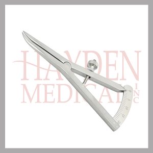 405-690 Castroviejo Caliper 3-12 (8.8cm), graduated 0-20mm, curved, stainless steel