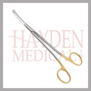 500-926 Freeman-Kaye Facelift Scissors 7 (17.5cm), tungsten carbide, curved, w offset hand rings, saberback, serrated