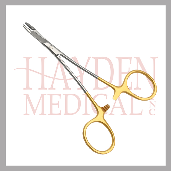 Micro Olsen-Hegar Needle Holder with Suture Scissors, 12 cm, Serrated Jaw